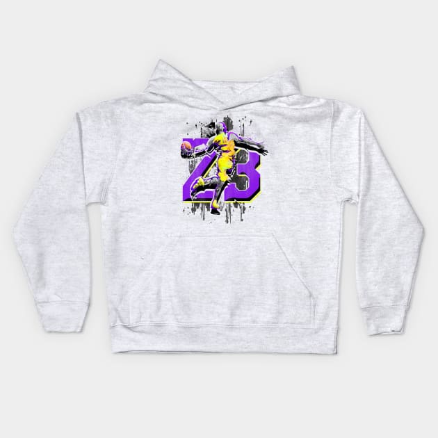 LA Lakers | LeBron James | Los Angeles Kids Hoodie by BabyYodaSticker